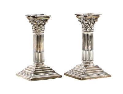 Lot 40 - A pair of Mappin & Webb candlesticks