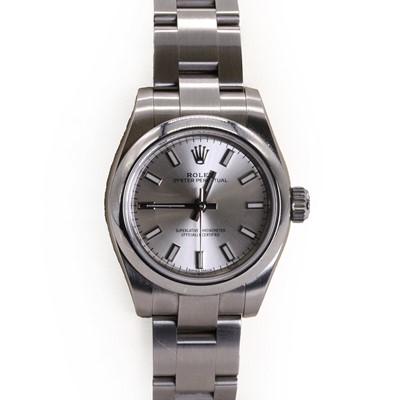 Lot 348 - A ladies' stainless steel Rolex Oyster Perpetual automatic watch, c.2017