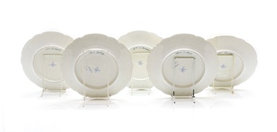 Lot 98 - A set of five Sevres-style porcelain cabinet plates
