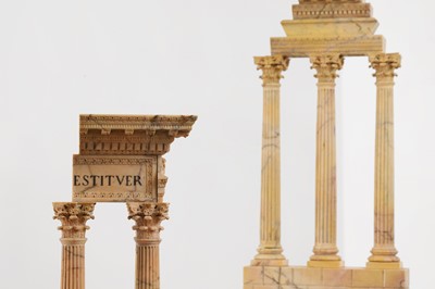 Lot 247 - A pair of large carved Siena marble grand tour models