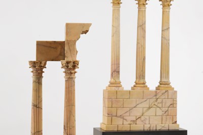 Lot 247 - A pair of large carved Siena marble grand tour models