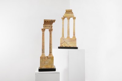 Lot 247 - A pair of large carved Siena marble grand tour models
