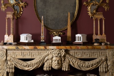 Lot 247 - A pair of large carved Siena marble grand tour models