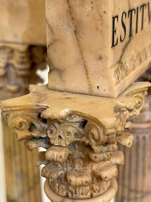 Lot 247 - A pair of large carved Siena marble grand tour models