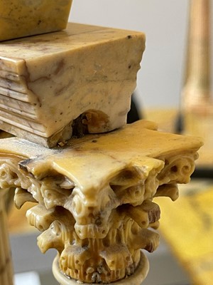 Lot 247 - A pair of large carved Siena marble grand tour models