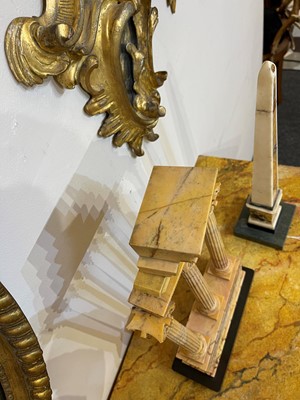 Lot 247 - A pair of large carved Siena marble grand tour models