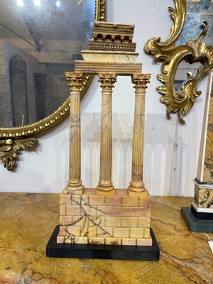 Lot 247 - A pair of large carved Siena marble grand tour models