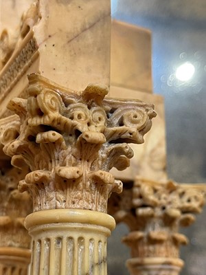 Lot 247 - A pair of large carved Siena marble grand tour models