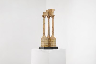 Lot 247 - A pair of large carved Siena marble grand tour models