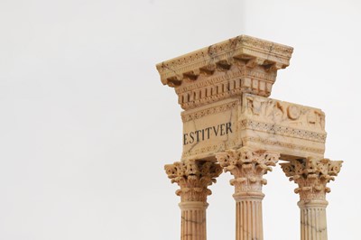 Lot 247 - A pair of large carved Siena marble grand tour models