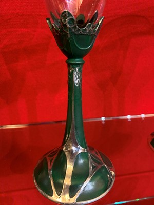 Lot 190 - A set of six Art Nouveau-style wine glasses