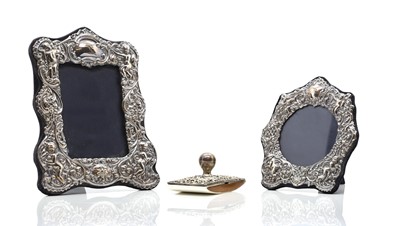 Lot 43 - Two silver easel back photograph frames