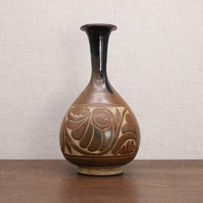 Lot 16 - A Chinese brown-glazed yuhuchun vase