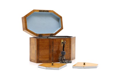 Lot 242 - A George III inlaid satinwood tea caddy