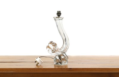 Lot 194 - A Daum crystal glass table lamp
