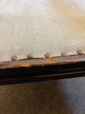 Lot 158 - An ebonised bobbin-framed nursing chair