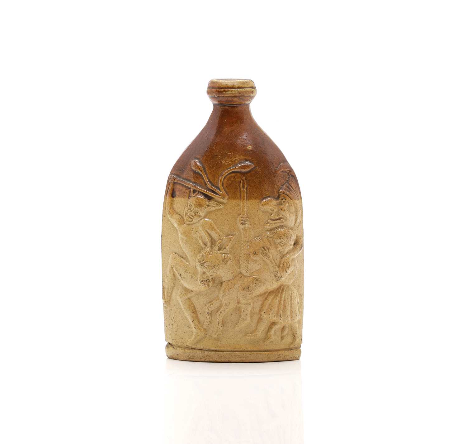 Lot 143 - A rare Doulton & Watts stoneware flask