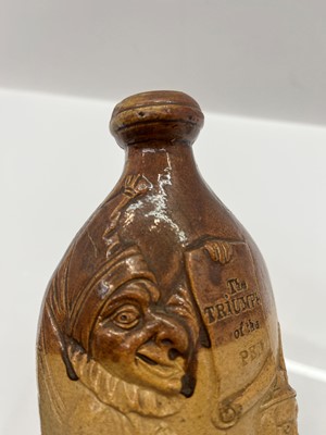Lot 143 - A rare Doulton & Watts stoneware flask