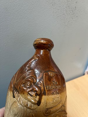 Lot 143 - A rare Doulton & Watts stoneware flask
