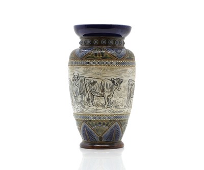 Lot 136 - A Doulton Lambeth stoneware vase