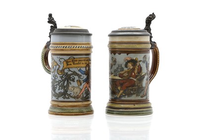 Lot 167 - Two Mettlach stoneware beer steins