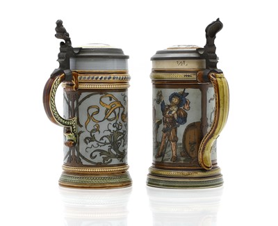 Lot 167 - Two Mettlach stoneware beer steins