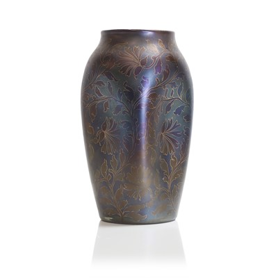 Lot 21 - A Loetz 'Rubin Matte Iris' glass vase