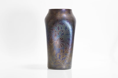 Lot 21 - A Loetz 'Rubin Matte Iris' glass vase