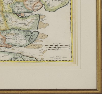 Lot 270 - A Robert Morden engraved and hand-coloured map of Essex