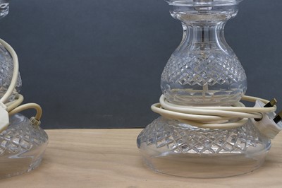 Lot 193 - A pair of Waterford Crystal glass 'Inishmaan' table lamps