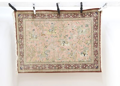 Lot 307 - A hand knotted part silk rug
