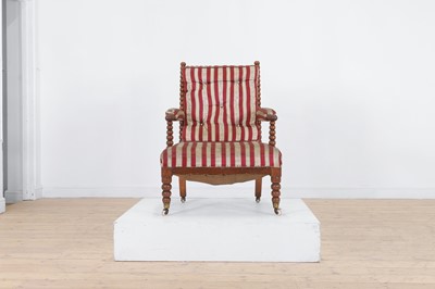 Lot 160 - A bobbin-framed nursing chair