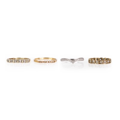 Lot 347 - A group of 9ct gold rings