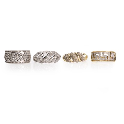 Lot 313 - A group of 9ct gold diamond rings