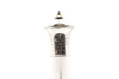 Lot 12 - A silver and crystal glass 'Curve' claret jug