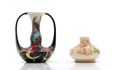 Lot 154 - A Moorcroft 'Satin Flower' twin handled vase