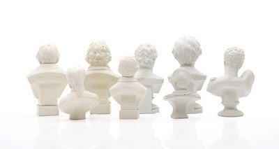 Lot 238 - A collection of eight Parian ware type busts