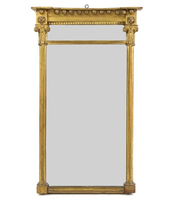 Lot 384 - A small gilt framed pier mirror