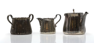 Lot 15 - A silver three piece tea service