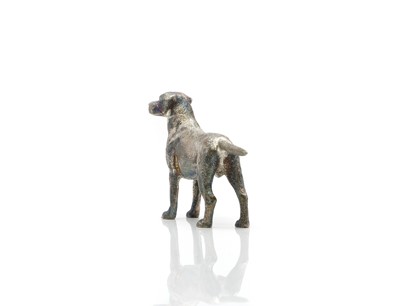 Lot 37 - A cast silver model of a labrador