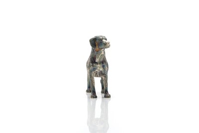 Lot 37 - A cast silver model of a labrador