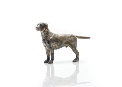 Lot 37 - A cast silver model of a labrador