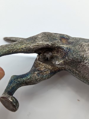 Lot 37 - A cast silver model of a labrador