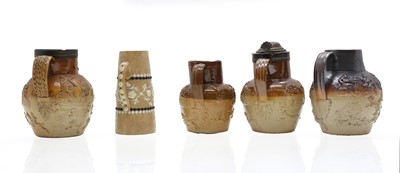 Lot 142 - A group of four salt glazed stoneware 'Harvest' jugs
