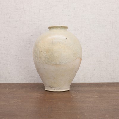 Lot 15 - A Chinese Gongyi ware white-glazed jar