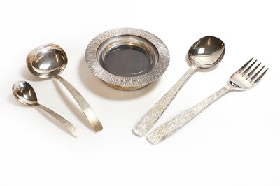 Lot 133 - A textured sterling silver wine coaster