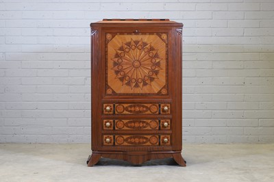Lot 86 - A French, Art Deco-style, Indian rosewood fall-front bureau