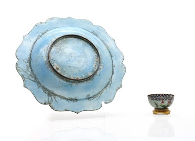 Lot 65 - A Chinese cloisonné plate