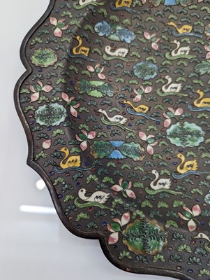 Lot 65 - A Chinese cloisonné plate