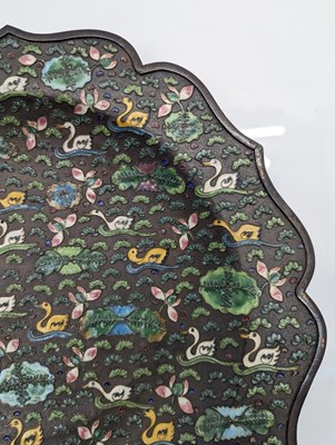 Lot 65 - A Chinese cloisonné plate